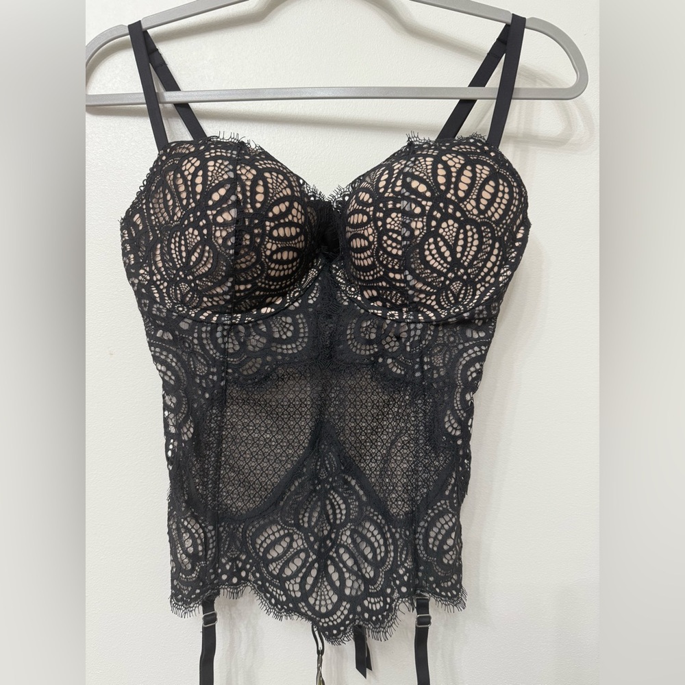Victorias Secret Black Lace Bustier Top - Picture 3 of 7